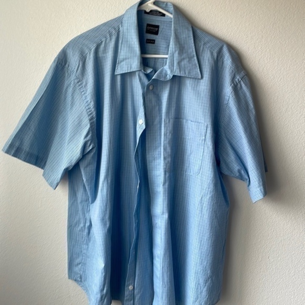 Arrow shirt men’s dress shirt XL size 1717.5 short sleeve button up plaid